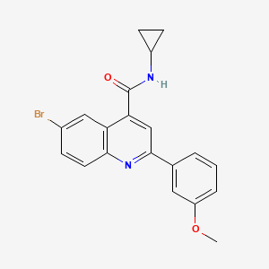 molecular formula C20H17BrN2O2 B3482289 6-bromo-N-cyclopropyl-2-(3-methoxyphenyl)-4-quinolinecarboxamide 