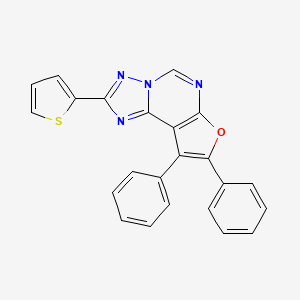 molecular formula C23H14N4OS B3482292 8,9-diphenyl-2-(2-thienyl)furo[3,2-e][1,2,4]triazolo[1,5-c]pyrimidine 