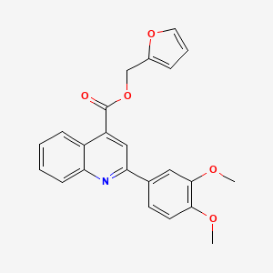 molecular formula C23H19NO5 B3482312 2-furylmethyl 2-(3,4-dimethoxyphenyl)-4-quinolinecarboxylate 