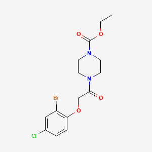 molecular formula C15H18BrClN2O4 B3482314 ethyl 4-[(2-bromo-4-chlorophenoxy)acetyl]-1-piperazinecarboxylate 