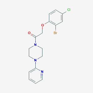 molecular formula C17H17BrClN3O2 B3482316 1-[(2-bromo-4-chlorophenoxy)acetyl]-4-(2-pyridinyl)piperazine 