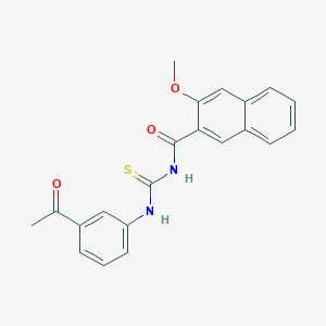 molecular formula C21H18N2O3S B3482320 N-{[(3-acetylphenyl)amino]carbonothioyl}-3-methoxy-2-naphthamide 