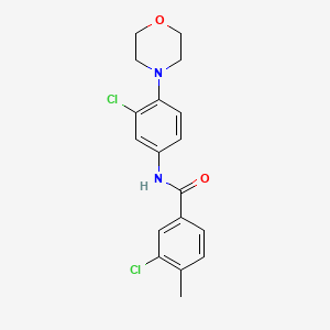 molecular formula C18H18Cl2N2O2 B3482350 3-chloro-N-[3-chloro-4-(4-morpholinyl)phenyl]-4-methylbenzamide 