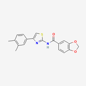 molecular formula C19H16N2O3S B3482396 N-[4-(3,4-dimethylphenyl)-1,3-thiazol-2-yl]-1,3-benzodioxole-5-carboxamide 
