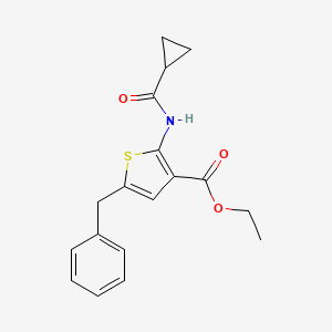 molecular formula C18H19NO3S B3482400 ethyl 5-benzyl-2-[(cyclopropylcarbonyl)amino]-3-thiophenecarboxylate 
