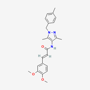 molecular formula C24H27N3O3 B3482427 3-(3,4-dimethoxyphenyl)-N-[3,5-dimethyl-1-(4-methylbenzyl)-1H-pyrazol-4-yl]acrylamide 