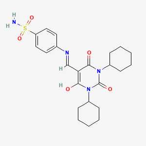 4-{[(1,3-dicyclohexyl-2,4,6-trioxotetrahydro-5(2H)-pyrimidinylidene)methyl]amino}benzenesulfonamide