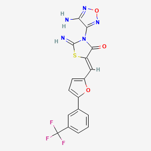 molecular formula C17H10F3N5O3S B3482506 3-(4-amino-1,2,5-oxadiazol-3-yl)-2-imino-5-({5-[3-(trifluoromethyl)phenyl]-2-furyl}methylene)-1,3-thiazolidin-4-one 