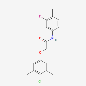 molecular formula C17H17ClFNO2 B3482525 2-(4-chloro-3,5-dimethylphenoxy)-N-(3-fluoro-4-methylphenyl)acetamide 