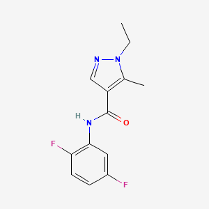 molecular formula C13H13F2N3O B3482537 N-(2,5-difluorophenyl)-1-ethyl-5-methyl-1H-pyrazole-4-carboxamide 