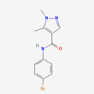 molecular formula C12H12BrN3O B3482539 N-(4-bromophenyl)-1,5-dimethyl-1H-pyrazole-4-carboxamide 