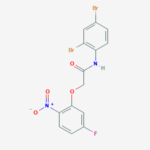 N-(2,4-dibromophenyl)-2-(5-fluoro-2-nitrophenoxy)acetamide