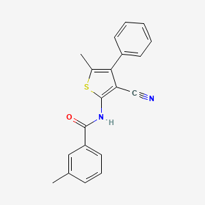 molecular formula C20H16N2OS B3482552 N-(3-cyano-5-methyl-4-phenyl-2-thienyl)-3-methylbenzamide 
