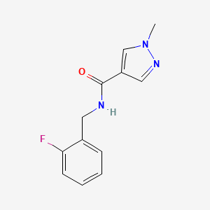 molecular formula C12H12FN3O B3482562 N-(2-fluorobenzyl)-1-methyl-1H-pyrazole-4-carboxamide 