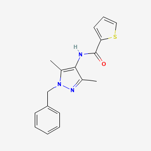 molecular formula C17H17N3OS B3482569 N-(1-benzyl-3,5-dimethyl-1H-pyrazol-4-yl)-2-thiophenecarboxamide 