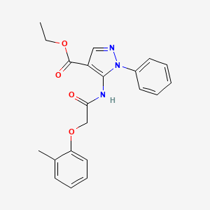 molecular formula C21H21N3O4 B3482573 ethyl 5-{[(2-methylphenoxy)acetyl]amino}-1-phenyl-1H-pyrazole-4-carboxylate 