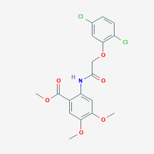 molecular formula C18H17Cl2NO6 B3482574 methyl 2-{[(2,5-dichlorophenoxy)acetyl]amino}-4,5-dimethoxybenzoate 