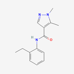 molecular formula C14H17N3O B3482579 N-(2-ethylphenyl)-1,5-dimethyl-1H-pyrazole-4-carboxamide 