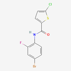 molecular formula C11H6BrClFNOS B3482598 N-(4-bromo-2-fluorophenyl)-5-chloro-2-thiophenecarboxamide 