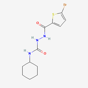molecular formula C12H16BrN3O2S B3482612 2-[(5-bromo-2-thienyl)carbonyl]-N-cyclohexylhydrazinecarboxamide 