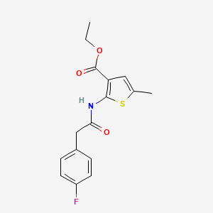 molecular formula C16H16FNO3S B3482629 ethyl 2-{[(4-fluorophenyl)acetyl]amino}-5-methyl-3-thiophenecarboxylate 