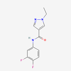 molecular formula C12H11F2N3O B3482637 N-(3,4-difluorophenyl)-1-ethyl-1H-pyrazole-4-carboxamide 