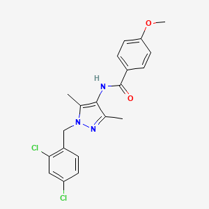 molecular formula C20H19Cl2N3O2 B3482639 N-[1-(2,4-dichlorobenzyl)-3,5-dimethyl-1H-pyrazol-4-yl]-4-methoxybenzamide 