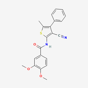 molecular formula C21H18N2O3S B3482644 N-(3-cyano-5-methyl-4-phenyl-2-thienyl)-3,4-dimethoxybenzamide 