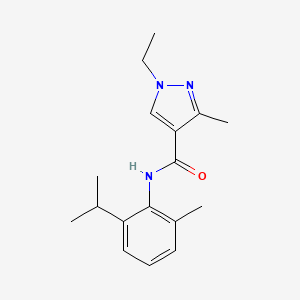 molecular formula C17H23N3O B3482651 1-ethyl-N-(2-isopropyl-6-methylphenyl)-3-methyl-1H-pyrazole-4-carboxamide 