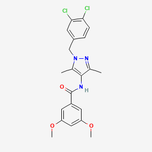 molecular formula C21H21Cl2N3O3 B3482656 N-[1-(3,4-dichlorobenzyl)-3,5-dimethyl-1H-pyrazol-4-yl]-3,5-dimethoxybenzamide 