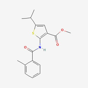 molecular formula C17H19NO3S B3482659 methyl 5-isopropyl-2-[(2-methylbenzoyl)amino]-3-thiophenecarboxylate 