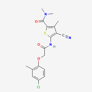 molecular formula C18H18ClN3O3S B3482704 5-{[(4-chloro-2-methylphenoxy)acetyl]amino}-4-cyano-N,N,3-trimethyl-2-thiophenecarboxamide 