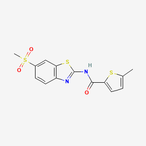 5-methyl-N-[6-(methylsulfonyl)-1,3-benzothiazol-2-yl]-2-thiophenecarboxamide