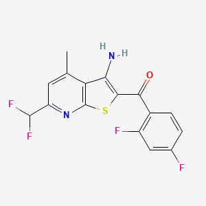 molecular formula C16H10F4N2OS B3482741 [3-amino-6-(difluoromethyl)-4-methylthieno[2,3-b]pyridin-2-yl](2,4-difluorophenyl)methanone 