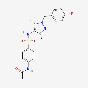 molecular formula C20H21FN4O3S B3482749 N-[4-({[1-(4-fluorobenzyl)-3,5-dimethyl-1H-pyrazol-4-yl]amino}sulfonyl)phenyl]acetamide 