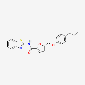 molecular formula C22H20N2O3S B3482783 N-1,3-benzothiazol-2-yl-5-[(4-propylphenoxy)methyl]-2-furamide 