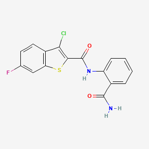 molecular formula C16H10ClFN2O2S B3482821 N-[2-(aminocarbonyl)phenyl]-3-chloro-6-fluoro-1-benzothiophene-2-carboxamide 