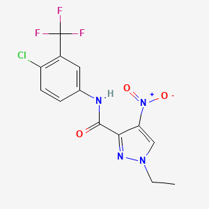 N-[4-chloro-3-(trifluoromethyl)phenyl]-1-ethyl-4-nitro-1H-pyrazole-3-carboxamide