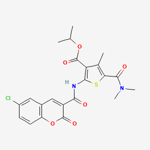 molecular formula C22H21ClN2O6S B3482903 isopropyl 2-{[(6-chloro-2-oxo-2H-chromen-3-yl)carbonyl]amino}-5-[(dimethylamino)carbonyl]-4-methyl-3-thiophenecarboxylate 
