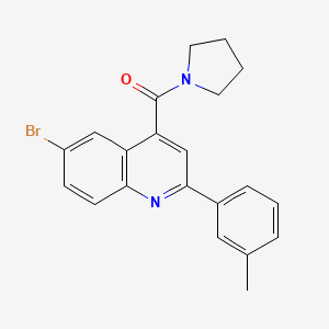 molecular formula C21H19BrN2O B3482909 6-bromo-2-(3-methylphenyl)-4-(1-pyrrolidinylcarbonyl)quinoline 