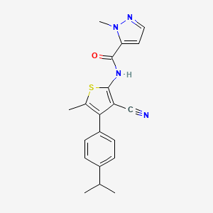 molecular formula C20H20N4OS B3482929 N-[3-cyano-4-(4-isopropylphenyl)-5-methyl-2-thienyl]-1-methyl-1H-pyrazole-5-carboxamide 