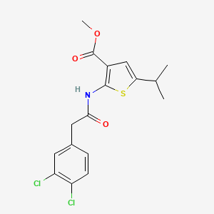 molecular formula C17H17Cl2NO3S B3482932 methyl 2-{[(3,4-dichlorophenyl)acetyl]amino}-5-isopropyl-3-thiophenecarboxylate 