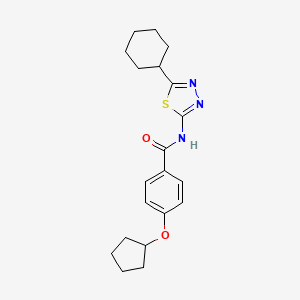 molecular formula C20H25N3O2S B3482939 N-(5-cyclohexyl-1,3,4-thiadiazol-2-yl)-4-(cyclopentyloxy)benzamide 