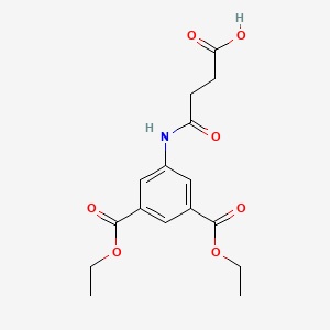 molecular formula C16H19NO7 B3482985 4-{[3,5-bis(ethoxycarbonyl)phenyl]amino}-4-oxobutanoic acid 