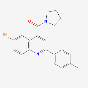 molecular formula C22H21BrN2O B3482990 6-bromo-2-(3,4-dimethylphenyl)-4-(1-pyrrolidinylcarbonyl)quinoline 