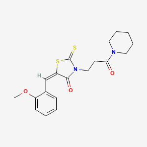5-(2-methoxybenzylidene)-3-[3-oxo-3-(1-piperidinyl)propyl]-2-thioxo-1,3-thiazolidin-4-one