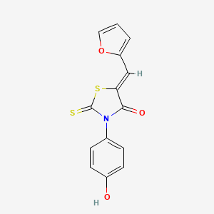 molecular formula C14H9NO3S2 B3483019 5-(2-furylmethylene)-3-(4-hydroxyphenyl)-2-thioxo-1,3-thiazolidin-4-one 