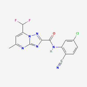 molecular formula C15H9ClF2N6O B3483050 N-(5-chloro-2-cyanophenyl)-7-(difluoromethyl)-5-methyl[1,2,4]triazolo[1,5-a]pyrimidine-2-carboxamide 