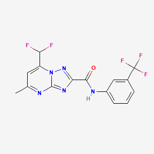 molecular formula C15H10F5N5O B3483062 7-(difluoromethyl)-5-methyl-N-[3-(trifluoromethyl)phenyl][1,2,4]triazolo[1,5-a]pyrimidine-2-carboxamide 