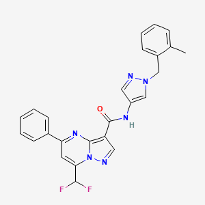 molecular formula C25H20F2N6O B3483070 7-(difluoromethyl)-N-[1-(2-methylbenzyl)-1H-pyrazol-4-yl]-5-phenylpyrazolo[1,5-a]pyrimidine-3-carboxamide 